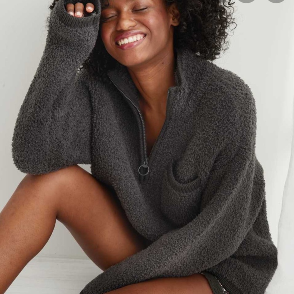 NWT Aerie Sherpa Quarter Zip